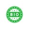 Bio 100 percent product green star badge. Design element for packaging design and promotional material. Vector