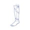 Bio artificial leg black line icon. Type of prosthesis. Replaces an absent natural leg. Pictogram for web page, mobile app, promo