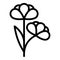 Bio canola flower icon, outline style