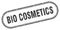 Bio cosmetics stamp. rounded grunge textured sign. Label