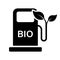 Bio Energy Silhouette Icon. Ecology Diesel Oil Station Glyph Pictogram. Organic Green Fuel in Gasoline Pump Icon
