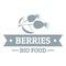 Bio food berries logo, simple gray style