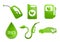 Bio fuel icons set, cartoon style
