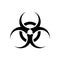 Bio hazard sign caution. Biological danger toxic symbol, virus risk, biohazard alert