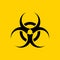 Bio hazard sign caution. Biological danger toxic symbol, virus risk, biohazard alert