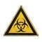 Bio hazard. Yellow triangle.
