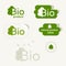 Bio logo, eco label, natural product sign, organic icon set