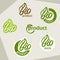 Bio logo, eco label, natural product sign, organic icon set
