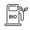 Bio Organic Green Energy in Gasoline StationLine Icon. Power Station with Ecology Diesel Pictogram. Environmental