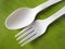Bio plastic spoon and fork