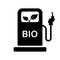 Bio Silhouette Icon. Ecology Diesel Oil Station Glyph Pictogram. Organic Green Energy in Gasoline Pump Icon