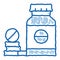 Bio Supplements Drugs Bottle doodle icon hand drawn illustration