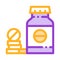 Bio Supplements Drugs Bottle Vector Thin Line Icon