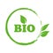 Bio typography green health icon