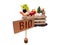 Bio written label tag and vegetables box