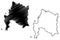 Biobio Region Republic of Chile, Administrative divisions of Chile map vector illustration, scribble sketch Biobio map