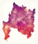 Biobio region watercolor map of Chile