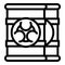 Biochar barrel icon outline vector. Space station