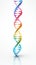 Biochemistry Marvel: Vibrant DNA Helix on White Background