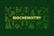 Biochemistry vector green outline banner or illustration