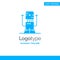 Biochip, Bot, Future, Machine, Medical Blue Solid Logo Template. Place for Tagline