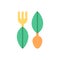 Biodegradable cutlery vector flat color icon