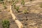 Biodegradable Erosion Control straw sock guard fixed on a slope