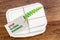 Biodegradable food box with blank tag