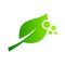 Biodegradable icon. Green leaf disintegration. Compostable symbol.