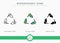 Biodegradable icons set vector illustration with solid icon line style. Recycle leaf concept.