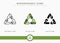 Biodegradable icons set vector illustration with solid icon line style. Recycle leaf concept.