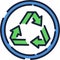 Biodegradable material icon recycle and bio symbol