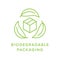 Biodegradable packaging vector icon badge logo