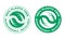 Biodegradable, plastic free recyclable vector icon. 100 percent bio recyclable package green logo