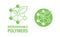 Biodegradable polymers green emblem