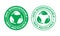 Biodegradable recyclable vector icon. 100 percent bio recyclable and degradable package logo