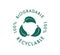 Biodegradable recyclable vector icon. 100 percent bio recyclable and degradable package packet logo. Biodegradable