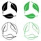 Biodegradable vector icon set. recyclable plastic free package illustration sign collection.