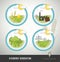 Bioenergy and power generation icons