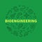 Bioengineering vector Science concept green linear round banner - Bio Engineering illustration