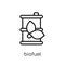 biofuel icon. Trendy modern flat linear vector biofuel icon on w