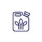 biofuel line icon with canister and plant