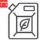 Biofuel line icon, oil and ecology, jerrycan sign vector graphics, editable stroke linear icon, eps 10.