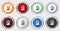 Biofuel vector icons, set of colorful web buttons in eps 10