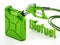 Biofuel word standing next to green gas tank and gas pump. 3D illustration