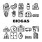 Biogas Energy Fuel Collection Icons Set Vector