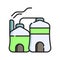 Biogas Icon Vector Illustration. Flat Outline Cartoon. Sustainable Energy Icon Concept Isolated Premium Vector