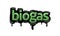 BIOGAS writing vector design on white background