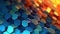 Biogenic Hexagons: Blue to Orange Color Gradient in a Hexagonal Background