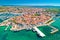 Biograd na Moru historic coastal town aerial view